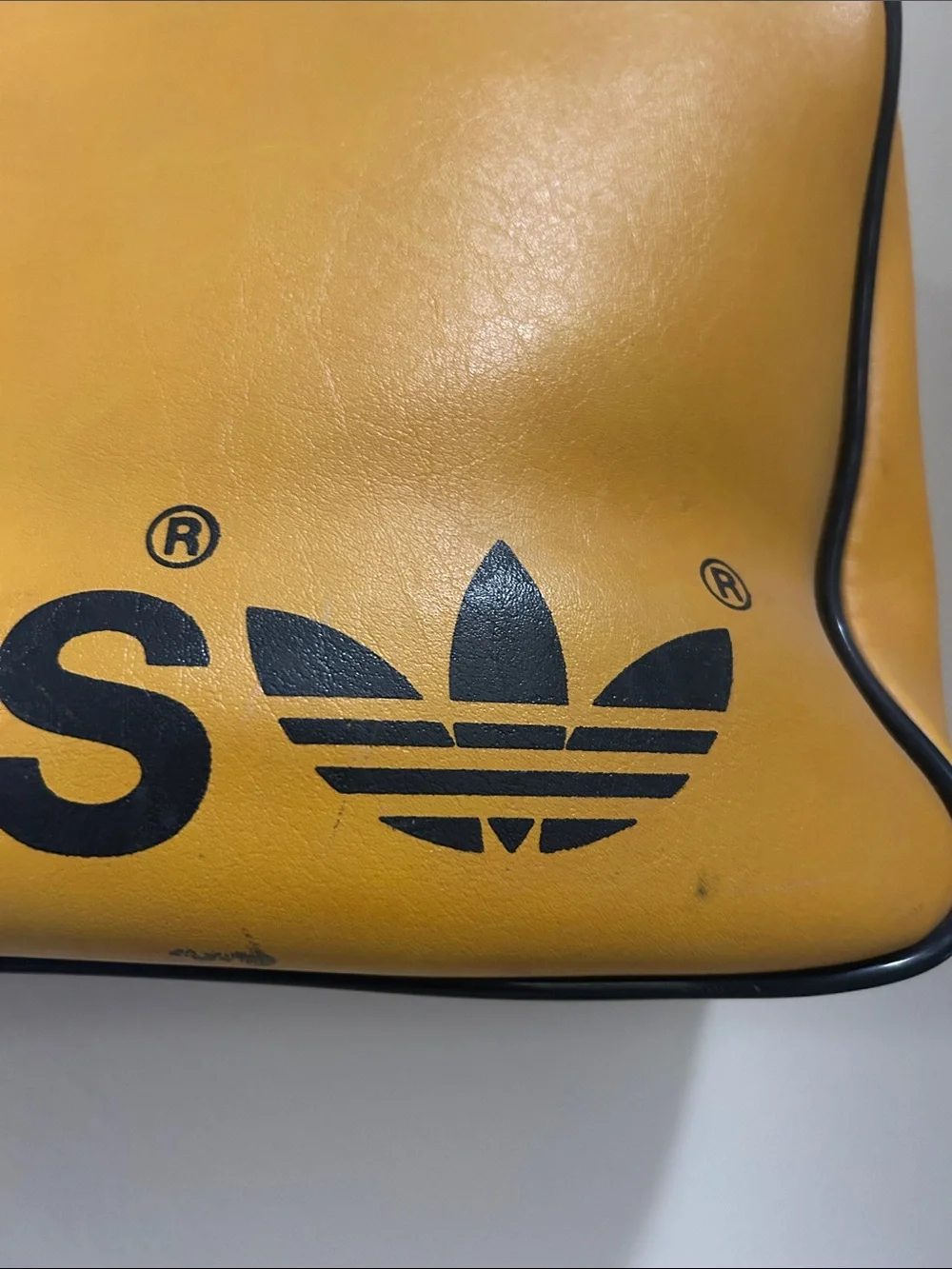 VINTAGE 70s Adidas Yugoslavia Sports Duffel Bag Mustard Yellow Rare ART 4031
